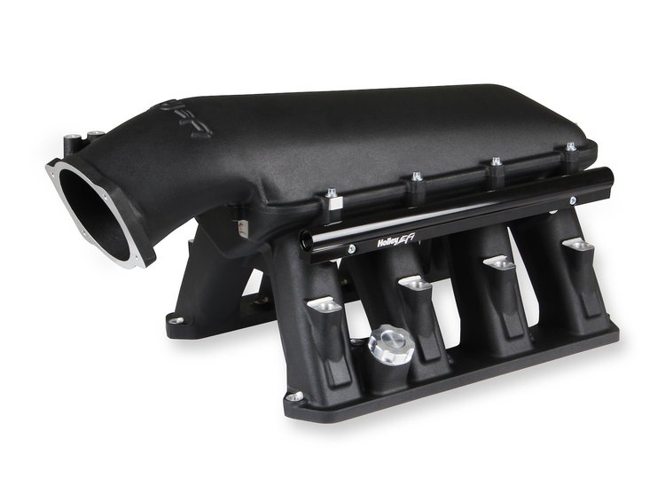 300-650BK Hi-Ram EFI Intake Manifold for use with 95 mm GM LS Style Throttle Body for Mopar Gen III Hemi [Black Finish]
