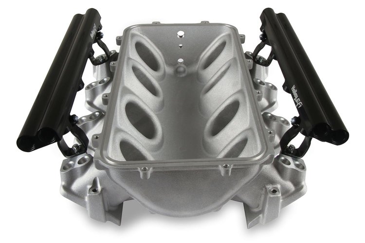Lo-Ram Intake Manifold Base and Dual-Injector Fuel Rail Kit GM LS3/L92 - Satin Finish