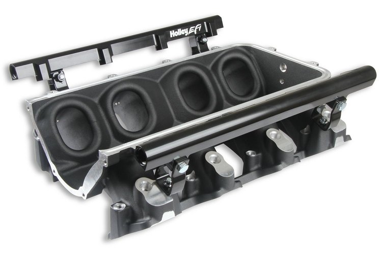 Intake Manifold Base and Fuel Rail Kit for Holley Modular Ultra Lo-Ram EFI Intake Manifold 510-300-680BK