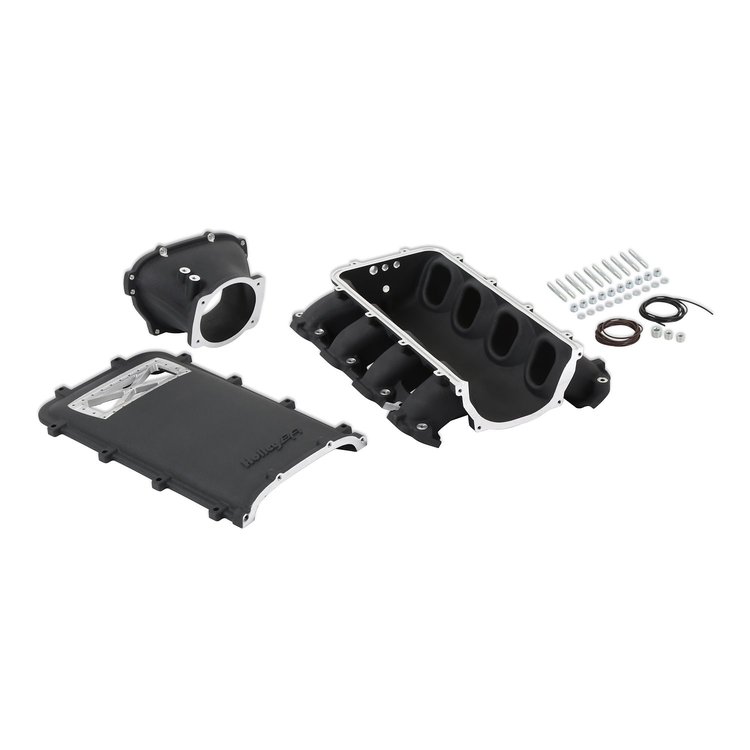 300-717BK Ultra Lo-Ram Intake Manifold w/Burst Panel for Direct Injected GM Gen V LT Engines (Black)