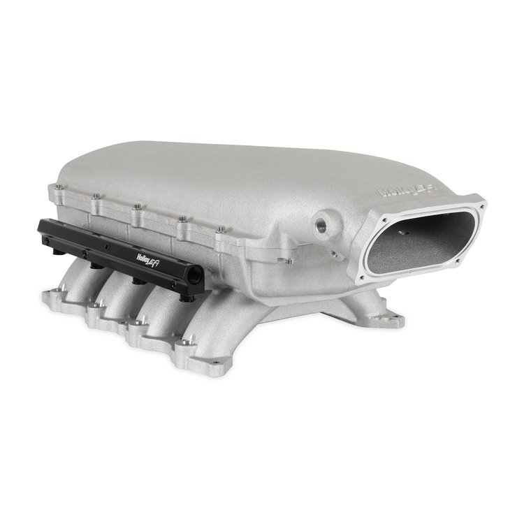 300-910 Hi-Ram Modular Intake Manifold for Ford Coyote Engines w/150mm x 66mm Single Oval Throttle Body (Natural)