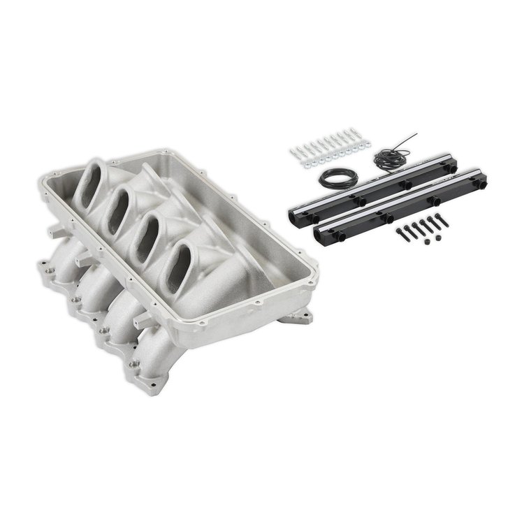 300-920 Hi-Ram Modular Intake Manifold Base w/Fuel Rails for Ford Coyote Engines (Natural)