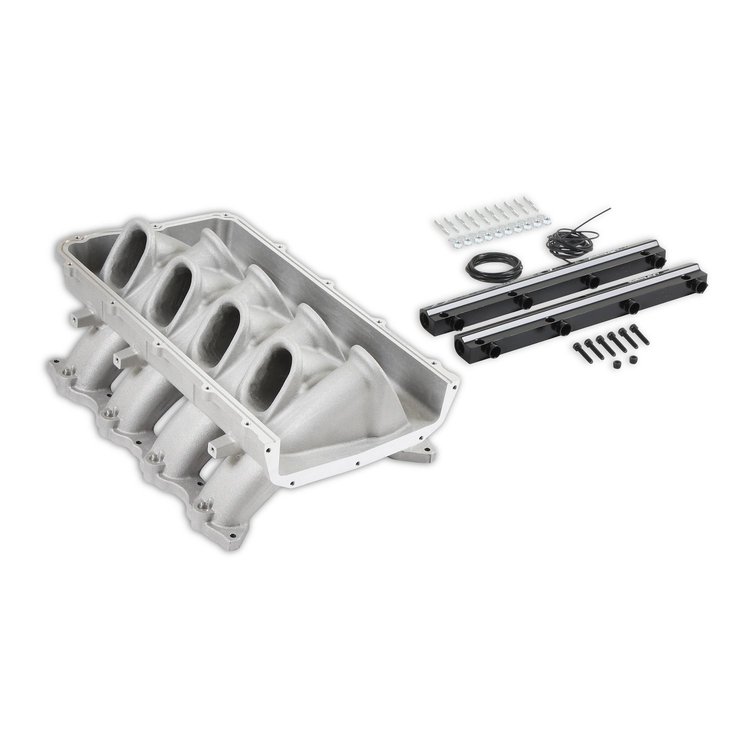 300-921 Ultra Lo-Ram Modular Intake Manifold w/Fuel Rails Base for Ford Coyote Engines (Natural)