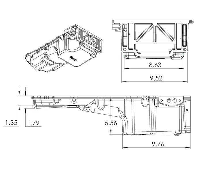 302-20 GM Gen V LT Retro-Fit Oil Pan with Turbo Oil or PVC Return Port
