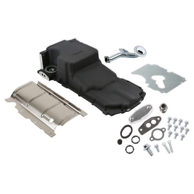 302-20BK 302-20 GM Gen V LT Retro-Fit Oil Pan with Turbo Oil or PVC Return Port [Black]