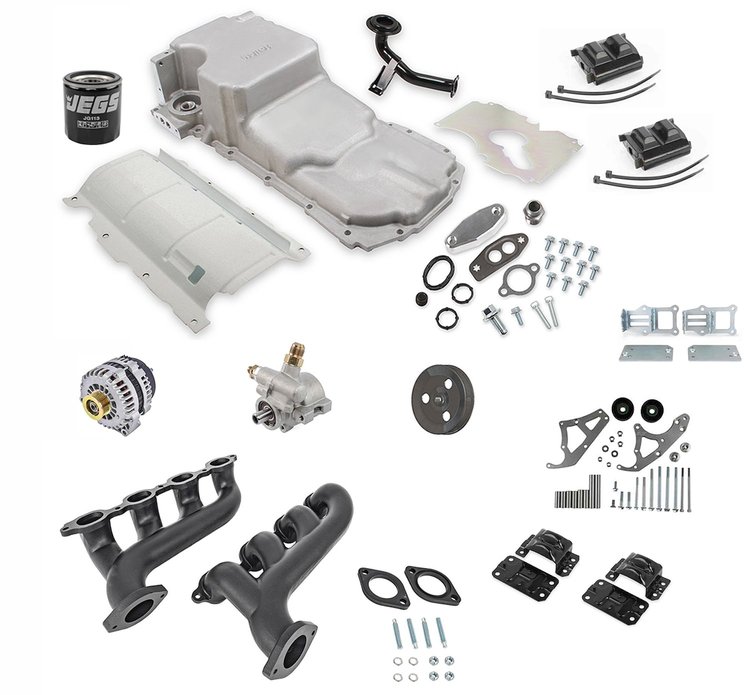 302-21K2 302-21 GM Gen-V LT Retro-Fit Oil Pan Swap Kit [Black Exhaust Manifolds]