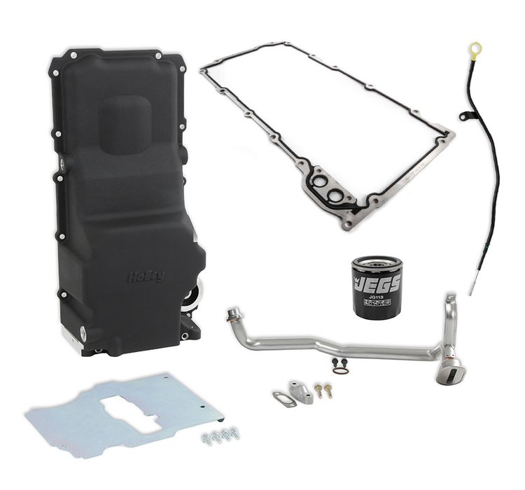 GM LS Engine Swap Oil Pan Kit for 1979-1993 Ford Mustang, Mercury Capri and 1955-1987 GM Cars, Trucks [Black]