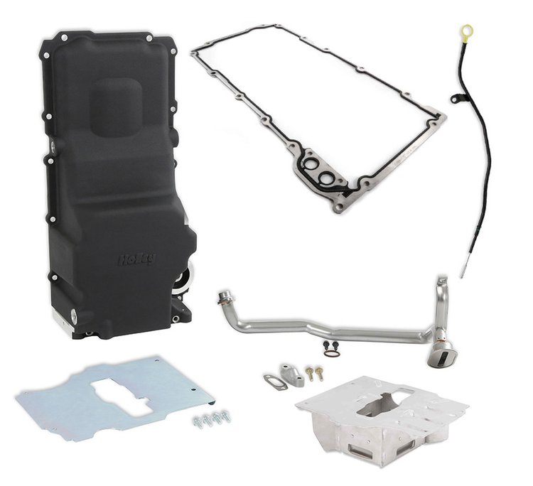 302-3BKK2 GM LS Engine Swap Oil Pan Kit for 1979-1993 Ford Mustang, Mercury Capri and 1955-1987 GM Cars, Trucks [Black]