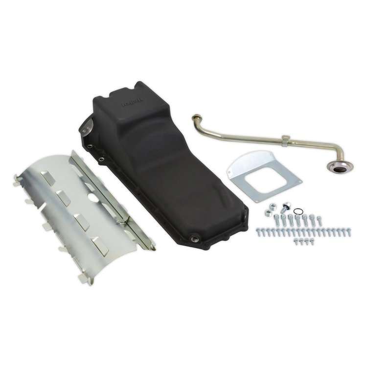302-76BK Engine Swap Rear Sump Oil Pan Kit for Gen III Hemi 5.7L, 6.4L Engines w/VVT [Black Finish]