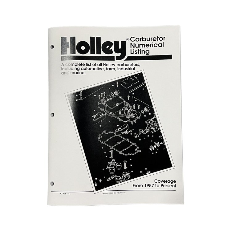 36-168 Carburetor Numerical Listing Book Contains Over 3,500 Applications