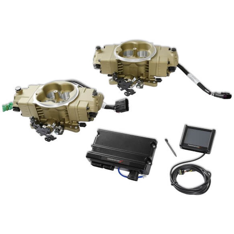 550-1076 Terminator X Stealth 4150 Dual Throttle Body (2 x 4) EFI System [Gold Finish]
