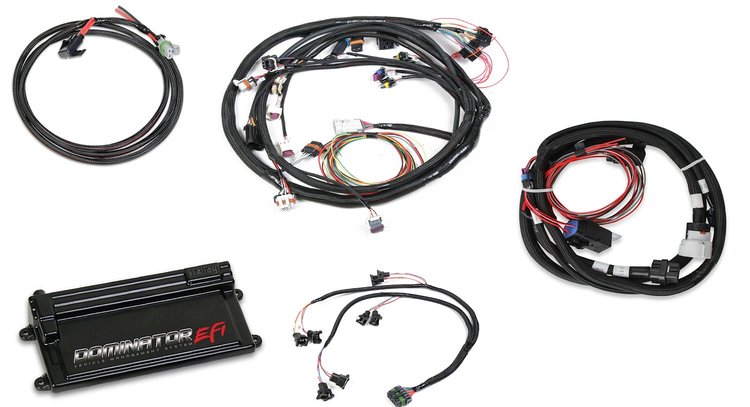 550-658 Dominator EFI ECU with GM LS2 Main Harness w/Transmission Control and EV1 Injector Harness