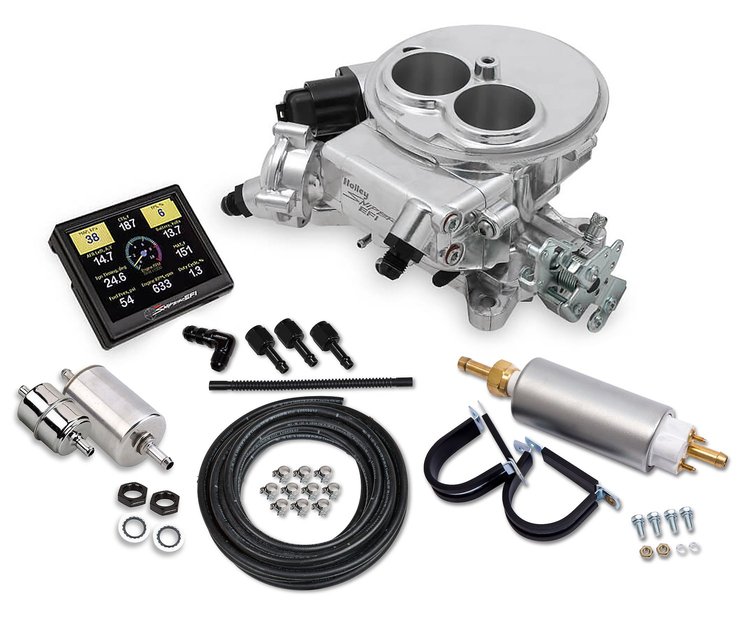Sniper EFI 2300 Two-Barrel Self-Tuning Master Kit 580 CFM with Fuel System Shiny