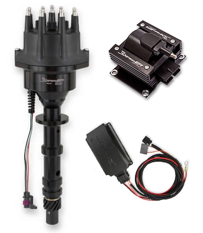565-320BKK Sniper EFI HyperSpark Distributor Kit for GM 283-409 V8 [Black Finish]