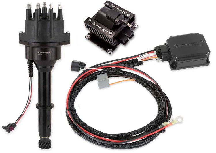 565-321BKK2 Sniper EFI HyperSpark Black Distributor Kit for Holden 253-308 ci. V8 Engines (w/HyperSpark II Ignition Box)