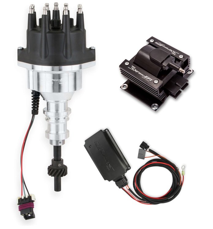 565-322K Sniper EFI HyperSpark Distributor Kit for Ford Small Block 260-302 V8 [Shiny Finish]