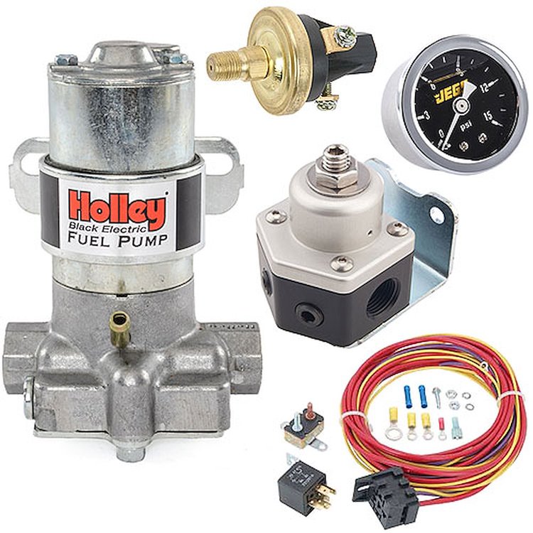 712-815-1K Marine Black Electric Fuel Pump Kit for Carbureted Engines [14 psi]