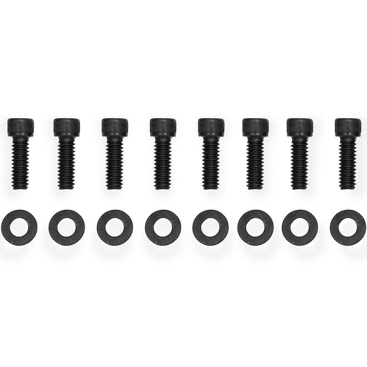 Fabricated Valve Cover Hardware Kit for Small Block Chevy in Black Finish