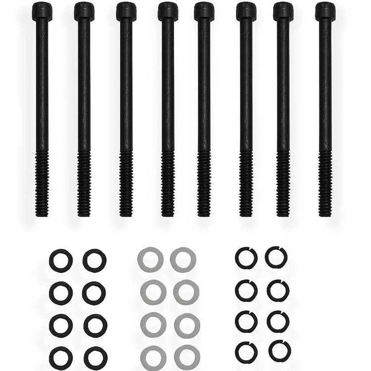 Fabricated Valve Cover Hardware Kit for Small Block Chevy in Black Finish