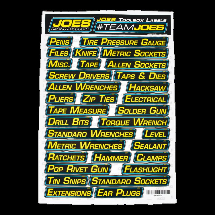 JOES TOOLBOX LABELS