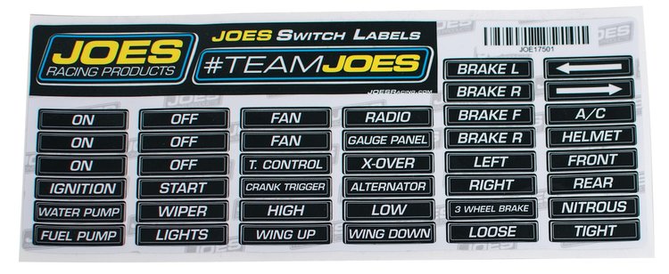 17501 Switch Panel Labels