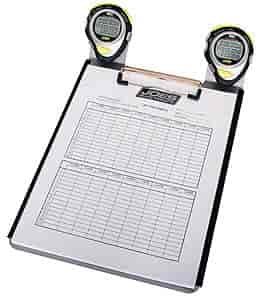 2-Watch Clipboard Includes two stopwatches and 50 lap sheets
