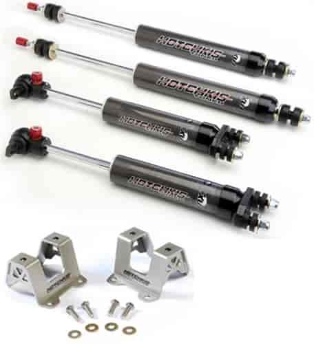 Tuned 1.5 Street Performance Series Aluminum Shocks and Mount Brackets Kit 1964.5-1966 Ford Mustang