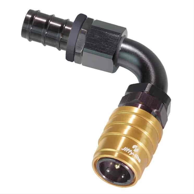 90DEG Elbow- Socket -3 AN Hose Barb- Valved Buna Seals