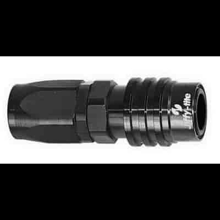 Socket -6 AN Push Lock Hose End- Valved EPDM Seals Black