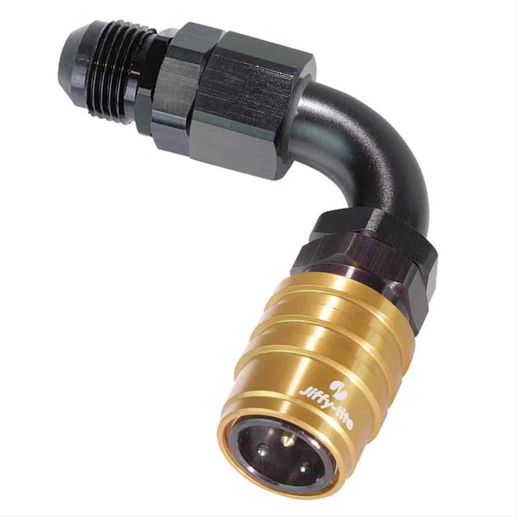 90DEG Elbow- Socket with -8 AN Male- Valved- Buna Seals