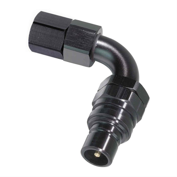 90DEG Elbow- Plug with -6 AN Female- Valved- Buna Seals