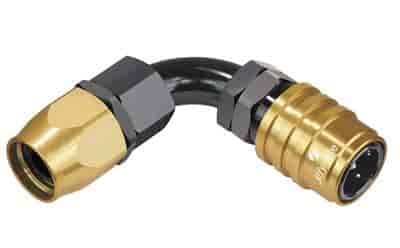 90DEG Elbow- Socket -12 AN Push Lock Hose End- Valved- Buna Seals