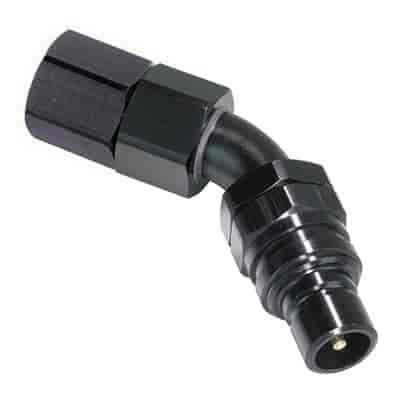 45DEG Elbow- Plug -10 AN Female- Valved- Buna Seals