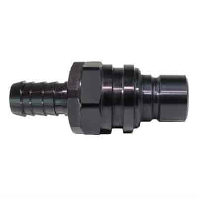 Plug -8 AN Hose Barb- Valved- Buna Seals