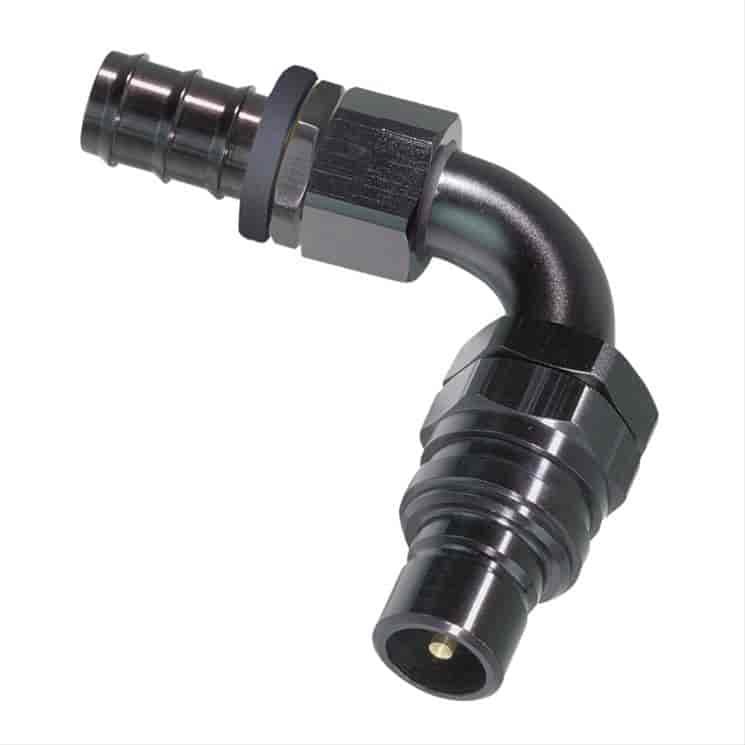 90DEG Elbow- Plug -10 AN Hose Barb- Valved- Buna Seals