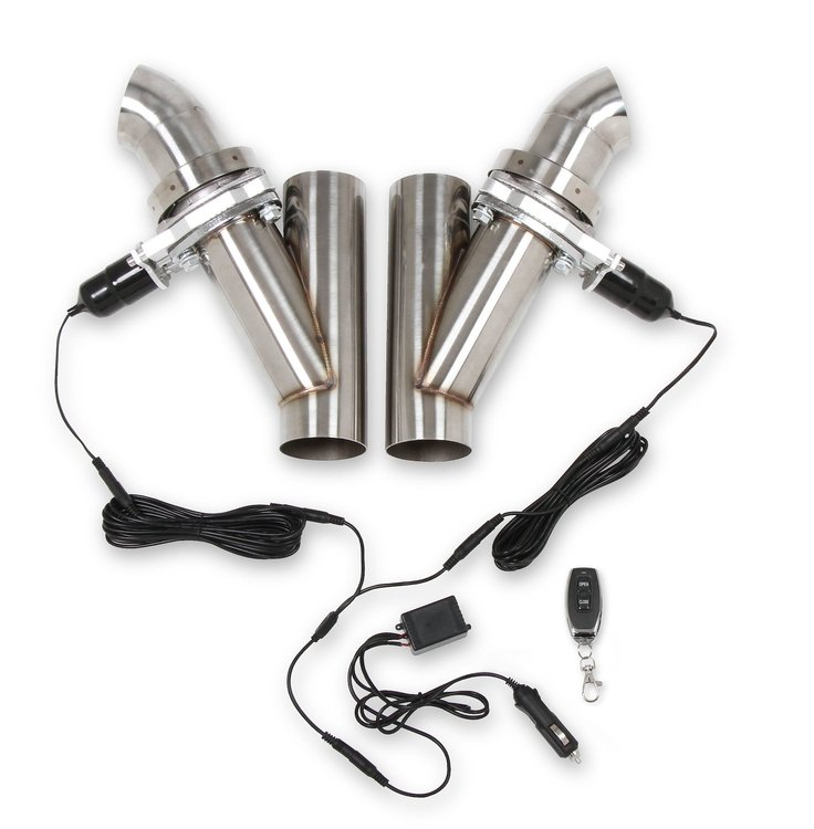 Street-Tease Electric Exhaust Cutout Dual Kit with Remote [2-1/2 in., T-304 Stainless]