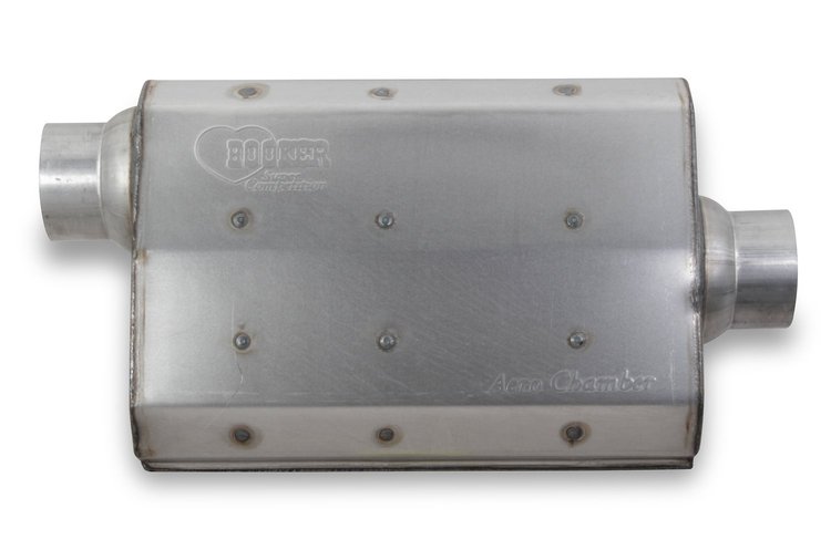 21501 Aero Chamber Muffler, Single 2 1/4 in. Offset Inlet, Single 2 1/4 in. Center Outlet