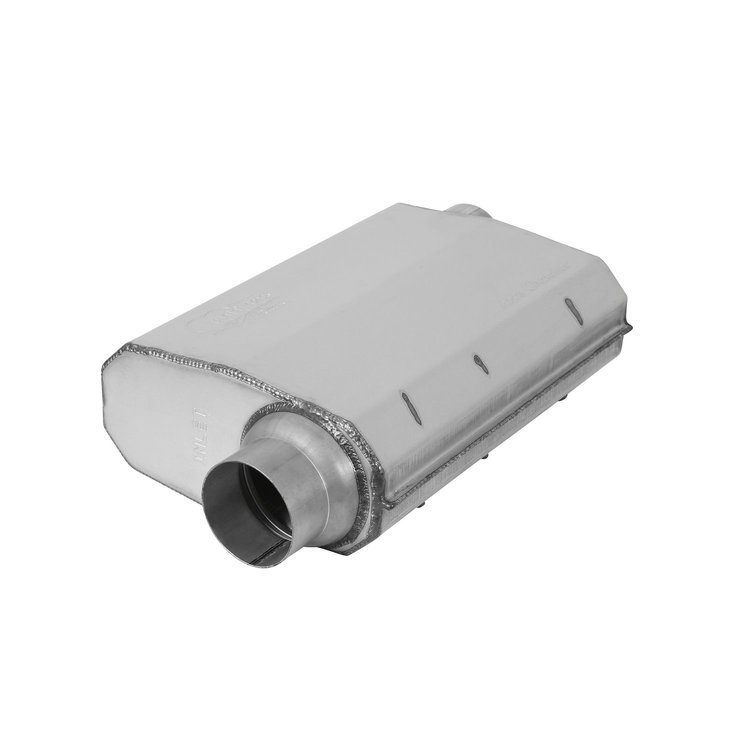 21530 Aero Chamber Muffler, Single 3 in. Offset Inlet, Single 3 in. Offset Outlet