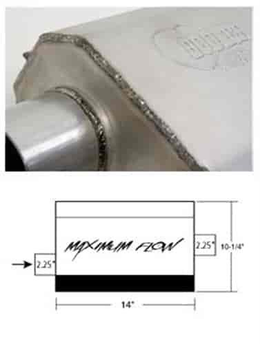 Max Flow Mufflers Inlet: 2.250"