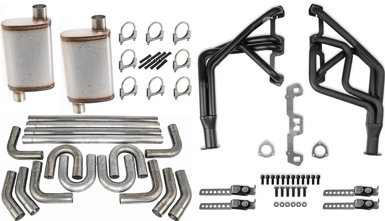Competition Long Tube Headers and Exhaust Kit for 318-360 MOPAR Small Block V8