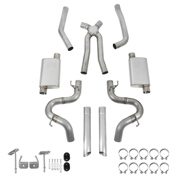 70501364-R Blackheart LS Engine Swap Header-Back Exhaust System with Mufflers for 1978-1988 GM Small Block
