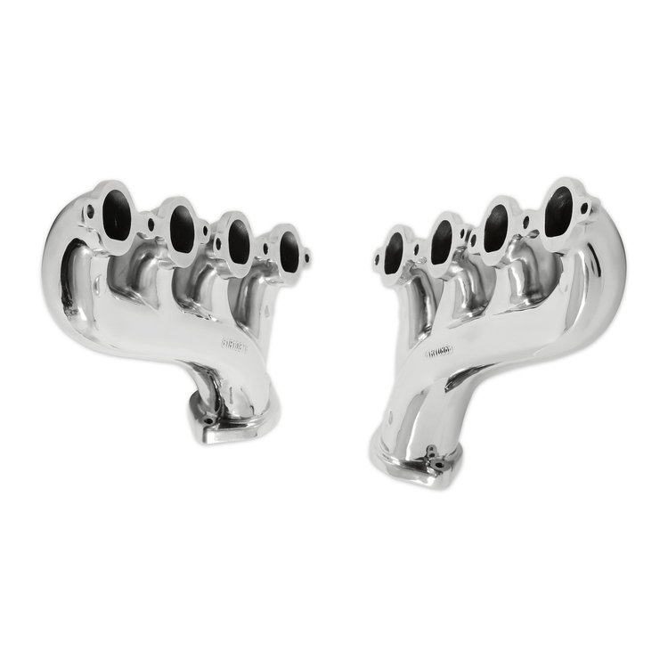BlackHeart LS Swap Cast Exhaust Manifolds [2.50 in. Outlet, Polished, Multi-Fit]