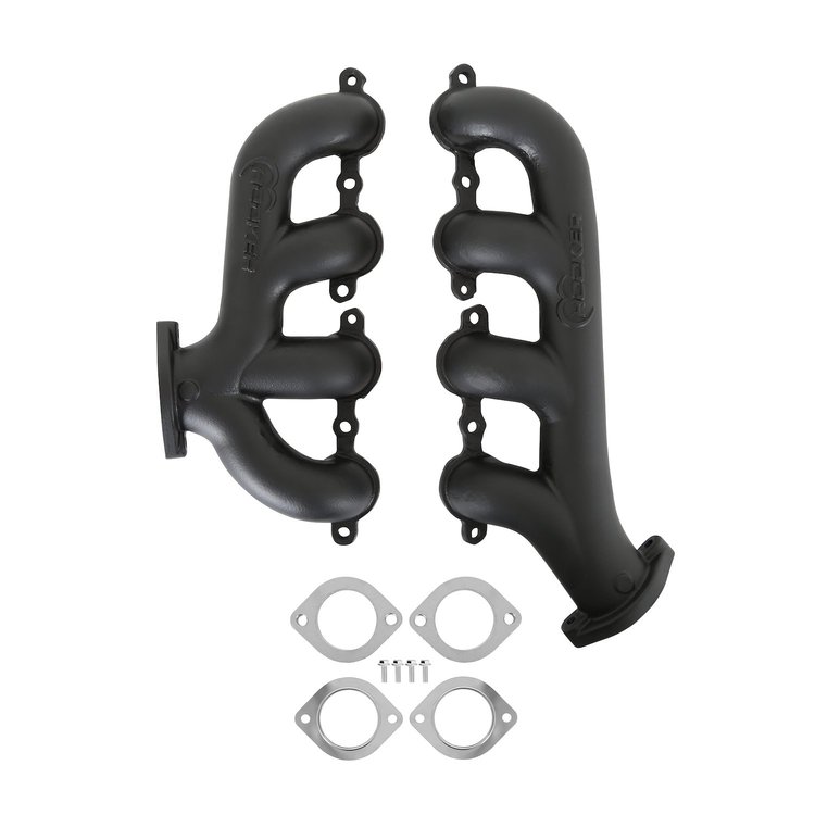 8506HKR-3 Blackheart LS Swap Cast Iron Exhaust Manifolds [Black Ceramic Finish]