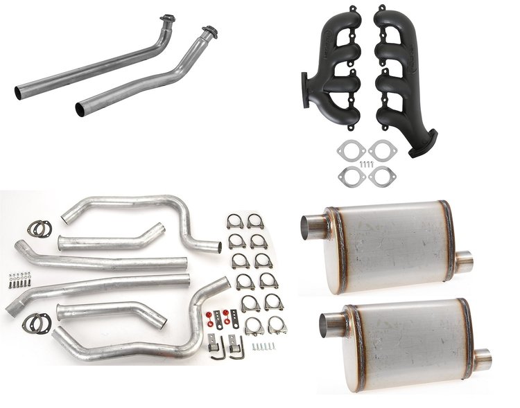 8506HKR Blackheart GM LS Swap Cast Iron Exhaust Manifold Kit for 1967-1981 Chevrolet Camaro/Pontiac Firebird [Black Ceramic]