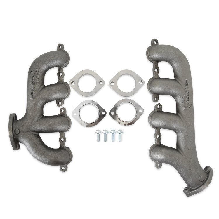 8506HKR Blackheart LS Swap Cast Iron Exhaust Manifolds [Natural Cast Finish]