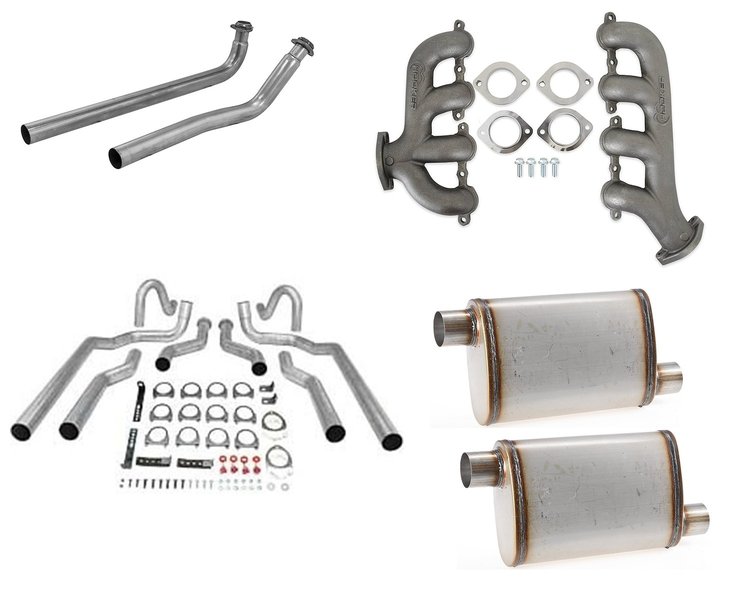 8506HKR Blackheart GM LS Swap Cast Iron Exhaust Manifold Kit for 1964-1972 Buick, Chevy, Oldsmobile, Pontiac [Natural Cast]