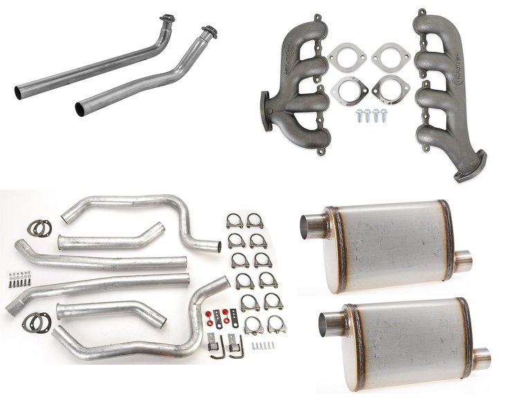 8506HKR Blackheart GM LS Swap Cast Iron Exhaust Manifold Kit for 1967-1981 Chevy Camaro/Pontiac Firebird [Natural Cast Finish]