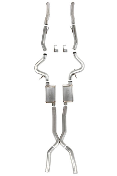 Blackheart Crossmember-Back Dual 3 in. Stainless Exhaust System for Select 1967-1974 Dodge, Plymouth Models  [111 in. W/B]