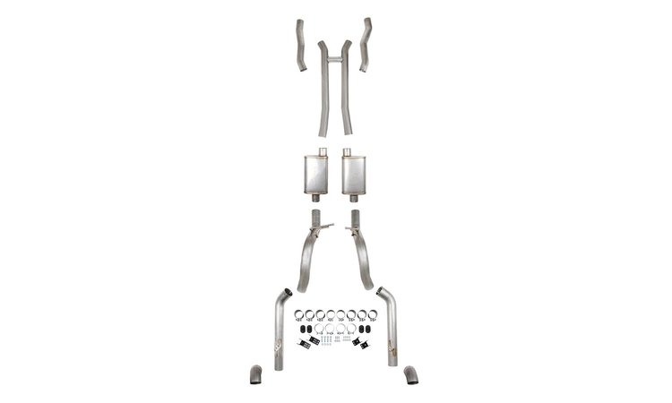 Blackheart Gen III Hemi Engine Swap Header-Back Exhaust System for 1966-1967 Mopar B-Body [2.500 in. Dual Outlet]