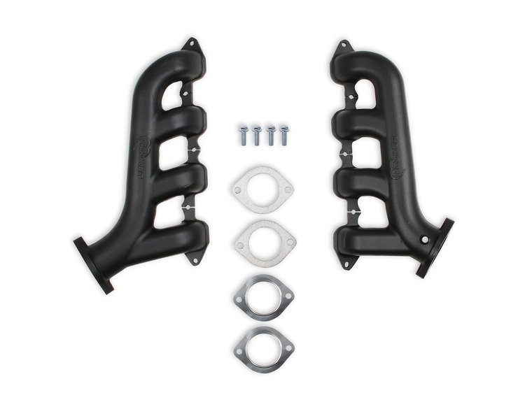 GM LT Swap Cast-Iron Exhaust Manifolds [Black Ceramic Finish]